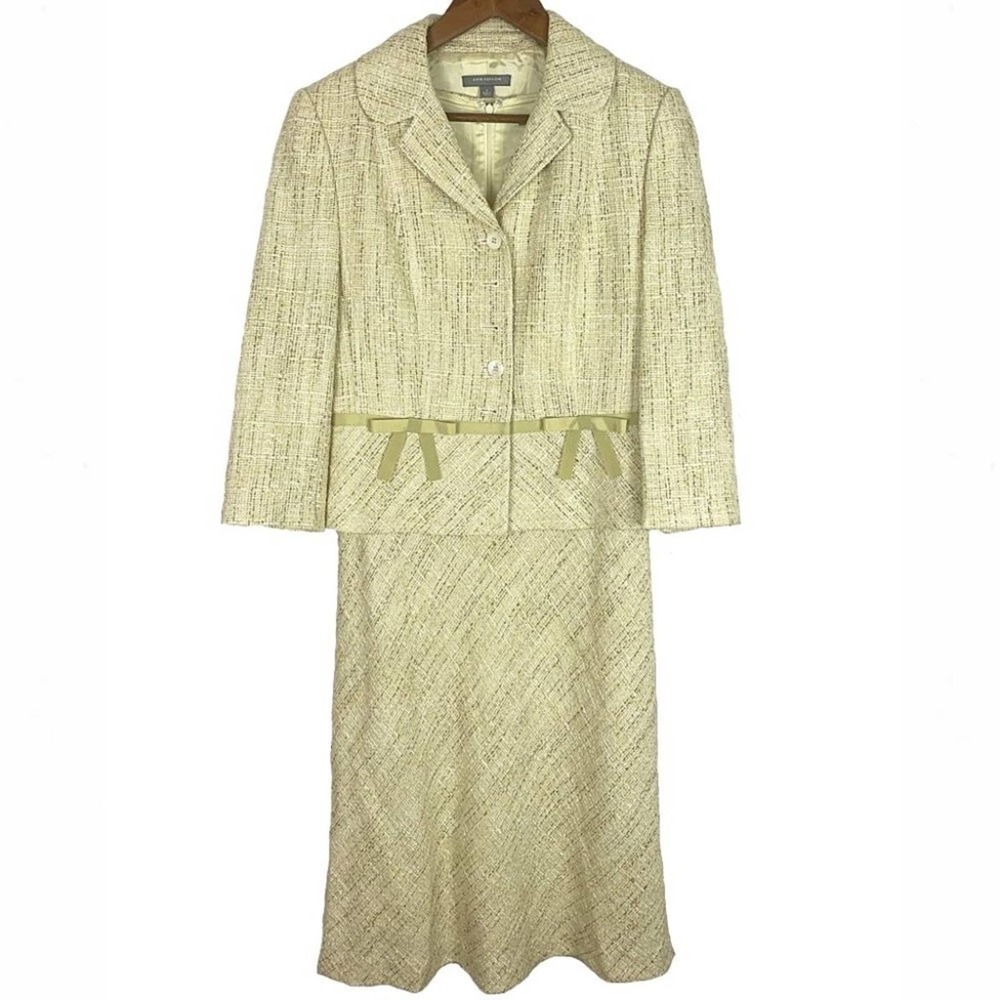 Ann Taylor Boucle Tweed Blazer Dress 2-Piece Suit - Picture 1 of 14
